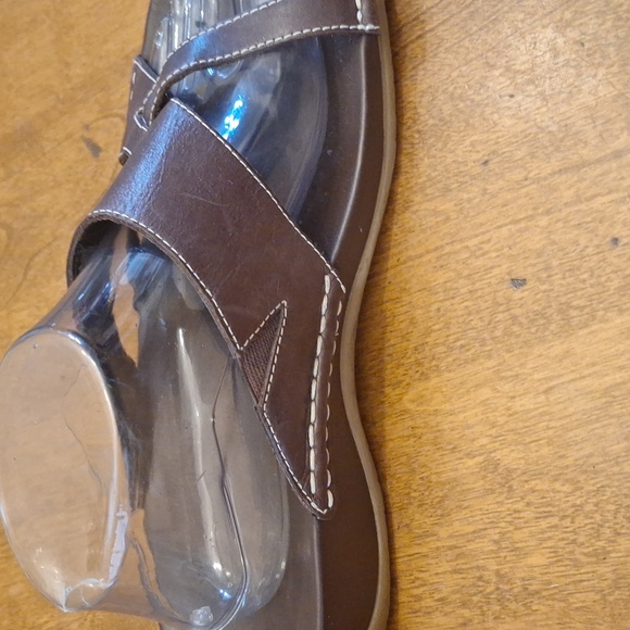Clarks Slides Sandals 71095 Slip On Brown Leather Size 11 - Picture 7 of 11